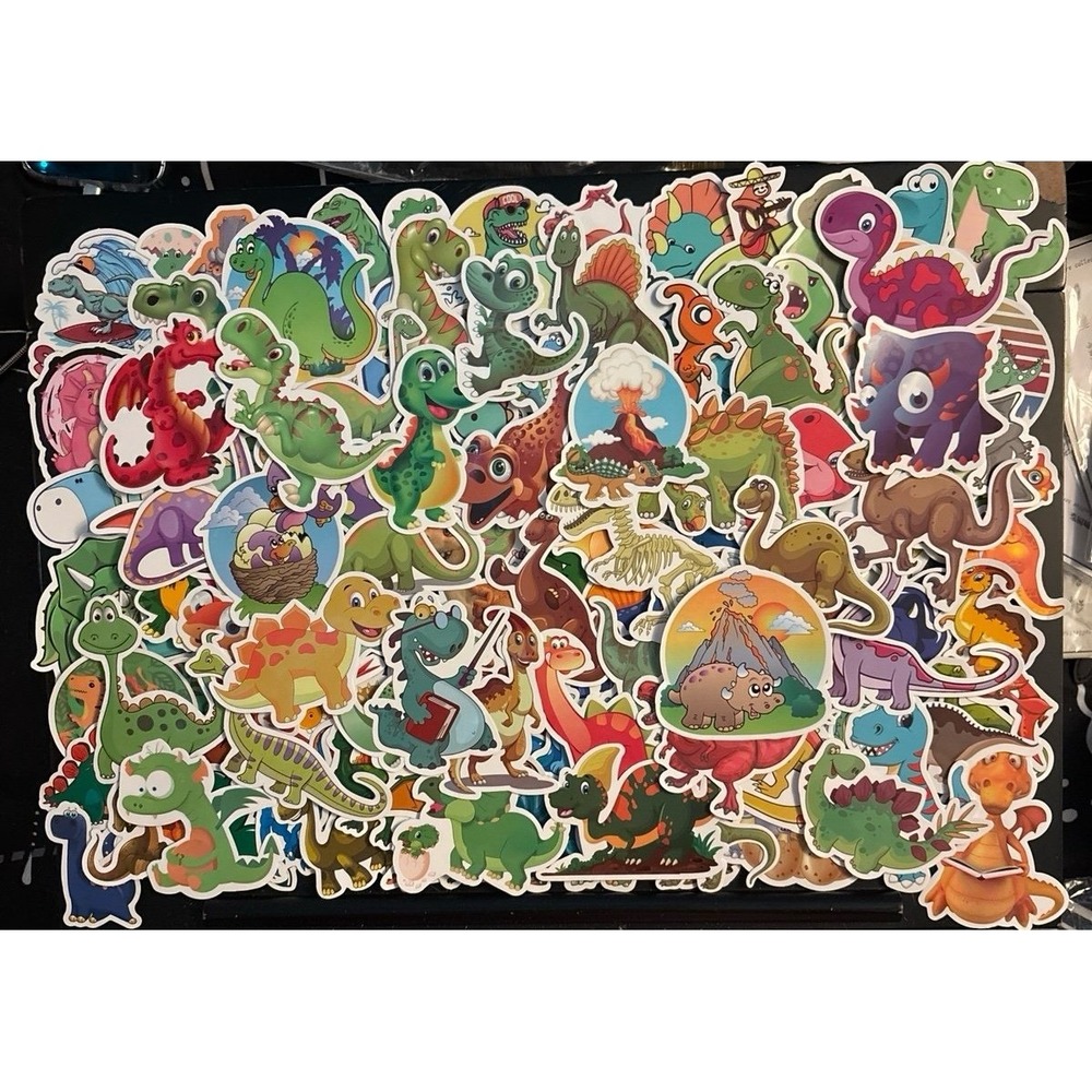 NEW 152pc High Quality Vinyl Fun Kids Cartoon Style Dinosaur Stickers
